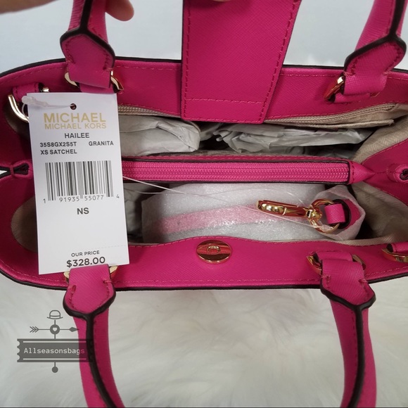 Michael Kors Xs Satchel Hailee Granita Pink Floral - Picture 7 of 8